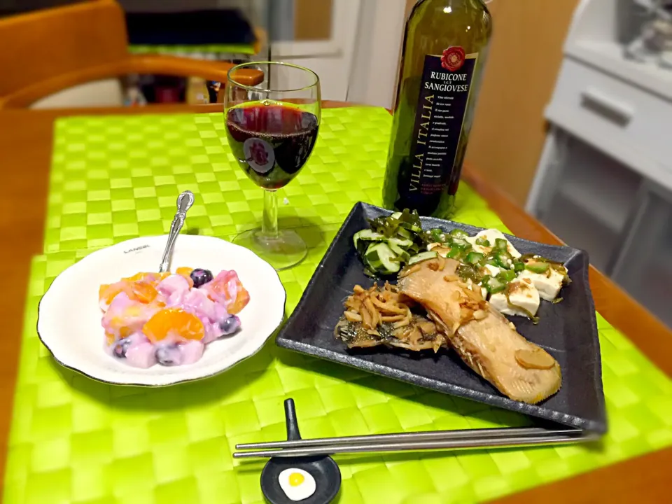 鰈の煮付け&オクラ餡掛け豆腐🍷|マニラ男さん