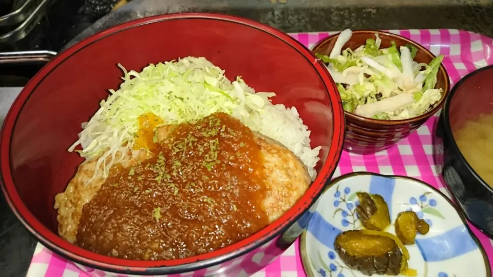 ハンバーグオニオンソース丼|かいさん