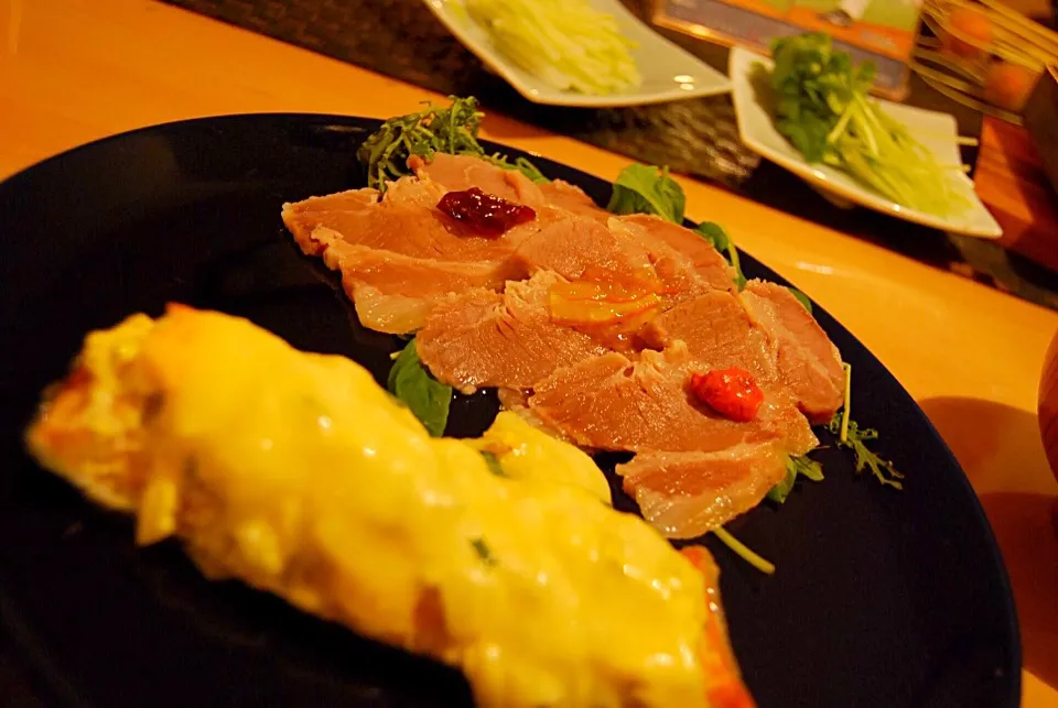 煮豚、鮭のマヨチーズ焼き|dra-kichiさん