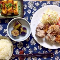 10/30晩御飯
唐揚げ 茄子の煮浸し はんぺんの醤油バター焼き|sayakaさん