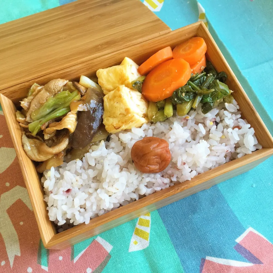 豚肉とキャベツの中華味噌炒め弁当|cosokosoさん