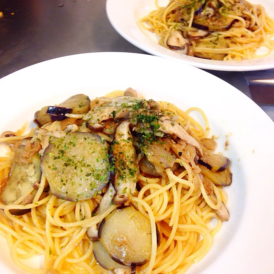 和風🇯🇵茄子と椎茸の醤油麹スパゲッティ🍄|ヲルカさん