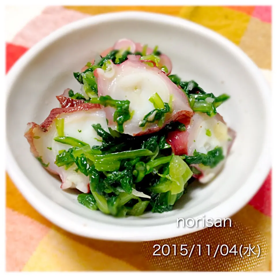 Snapdishの料理写真:じゅんけさんの料理 たこと春菊の中華風あえ⭐️美味しすぎる（≧∇≦）|のりさん８３さん