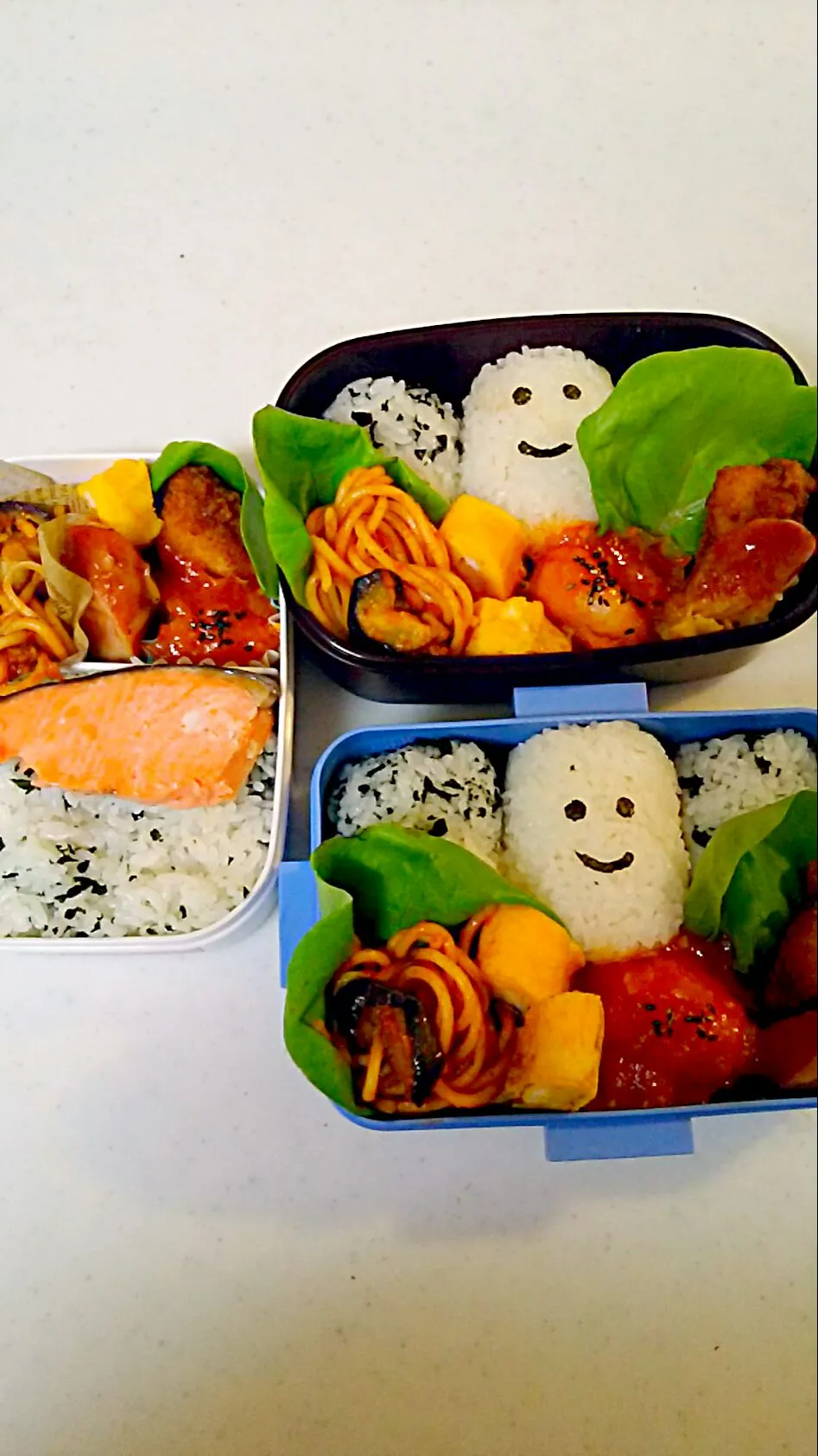 今日の長男弁当🍱と次男弁当🍱と私お仕事弁当🍱🎵今日も笑顔で頑張りましょう😁|Sayakaさん