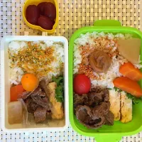 Snapdishの料理写真:パパ息子弁当♡|ちかさん