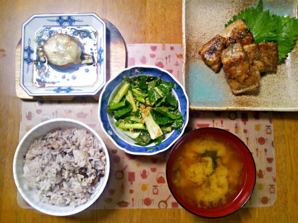 11月４日 鯖の竜田揚げ 小松菜の胡麻和え 大根チーズ  お味噌汁|いもこ。さん