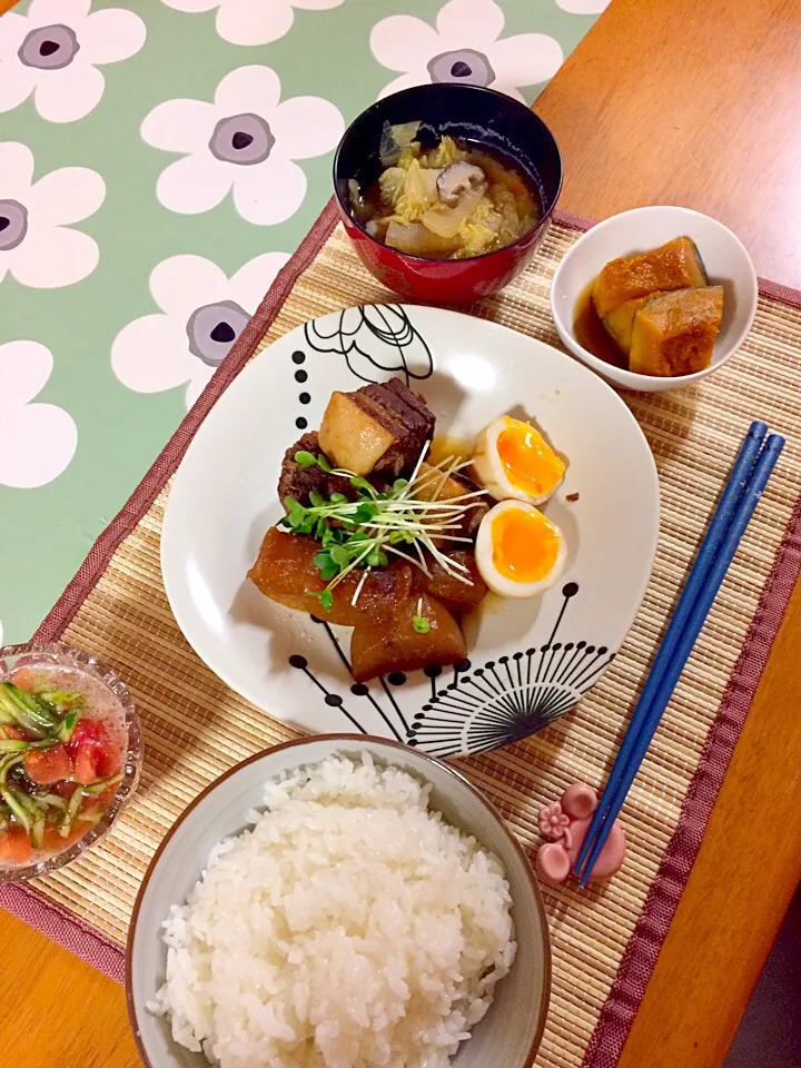 豚の角煮定食|岡 千鶴さん