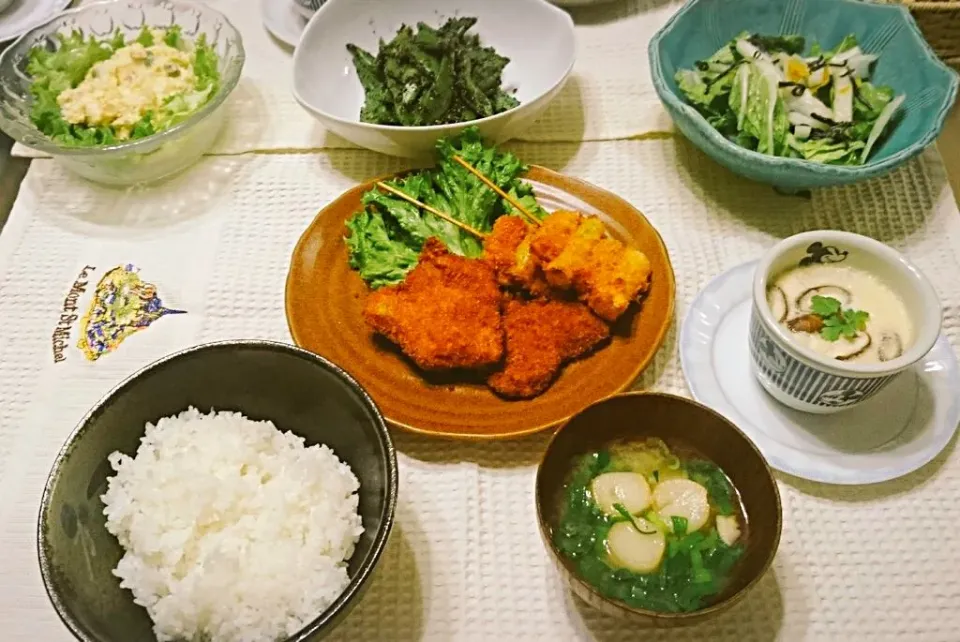 ヒレカツ&茶碗蒸し晩御飯🌃🍴'15.11.5|らんちゃんさん