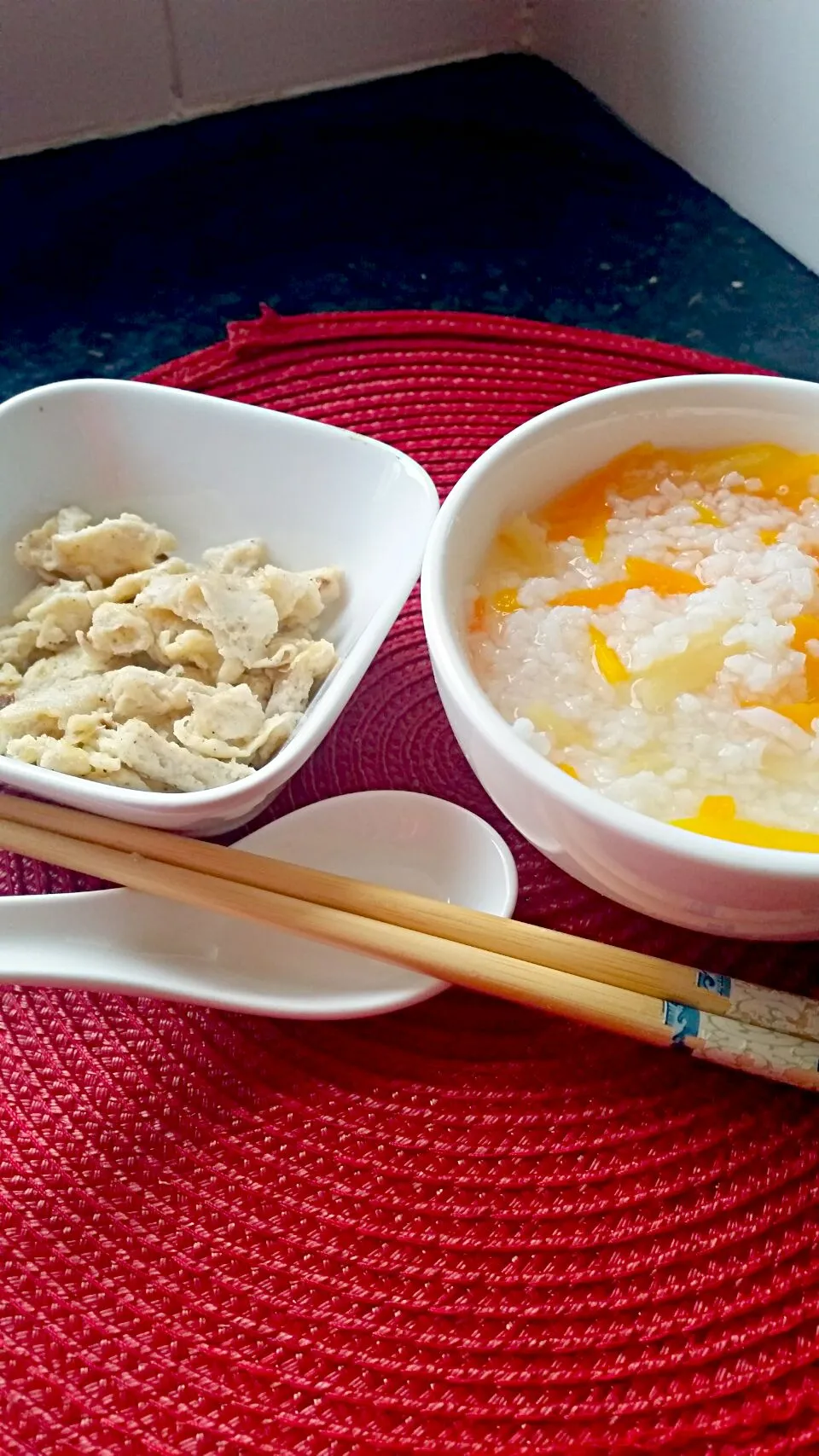 breakfast # stir egg# ginger &carrot Porridge|jane yongさん