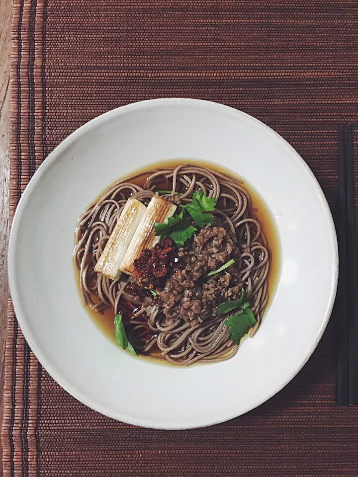 Snapdishの料理写真:Soba with duck and burdock sauce|rick chanさん