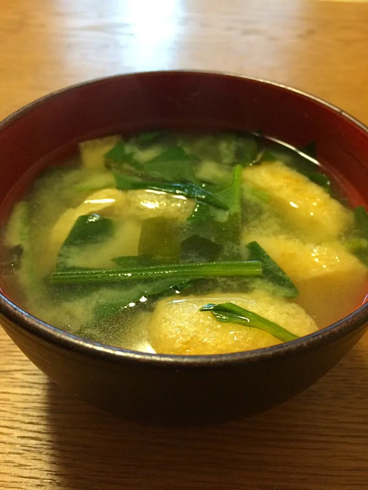 ほうれん草と油揚げのお味噌汁|chunさん