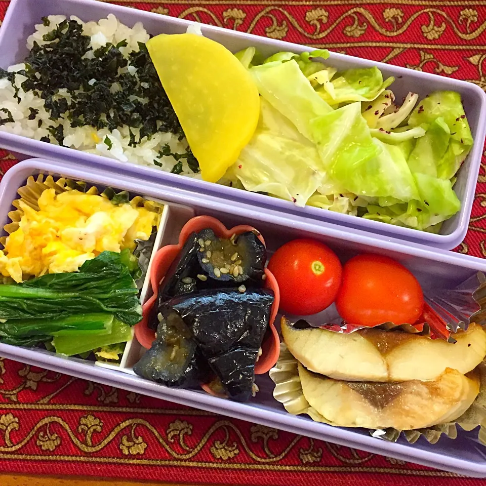 塩鯖と茄子の揚げ浸し弁当|もえさん