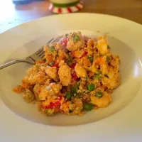 Healthy - spicy chicken and shrimp cauliflower fried "rice"|Niamh Moylanさん