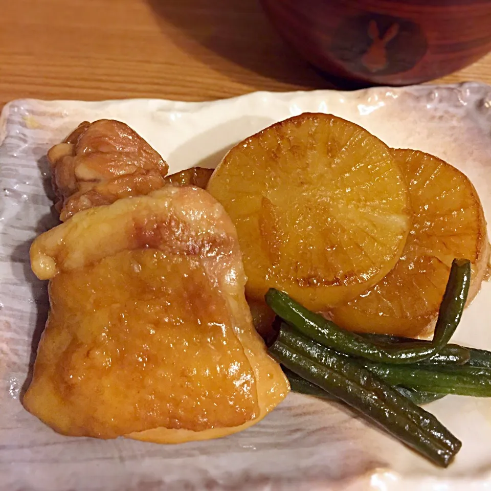 大根ステーキと照り焼きチキン|ももさん