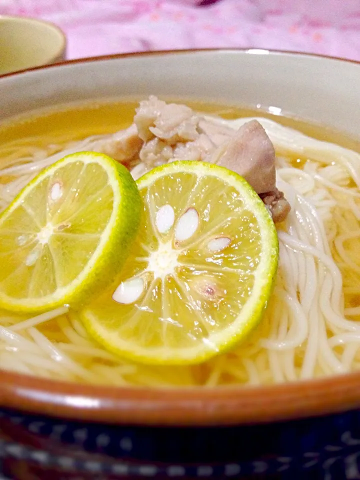 ホッコリ鳥モモにゅうめん|くまごろうさん