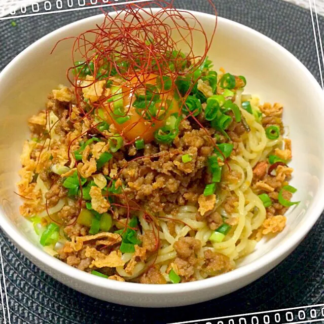 汁なし坦々麺～フライドオニオンのせ((*゜艸゜*))|まぁちゃんさん