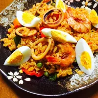 my easy seafood paella :)|Mitchy Michelleさん