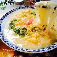 液体塩こうじでトロロ〜ン♡かき卵うどん♡