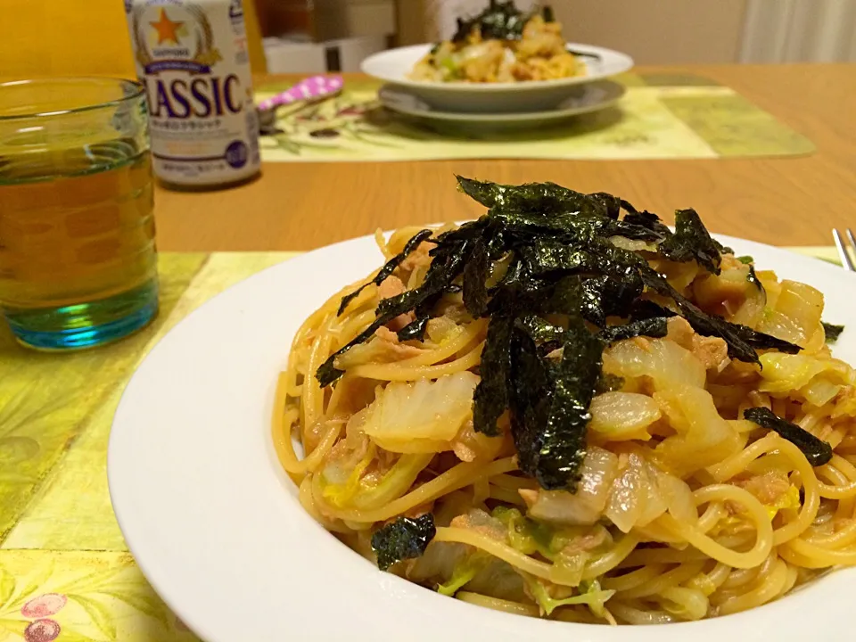 白菜とツナの柚子胡椒風味 和風スパゲッティ|ゆっぺさん