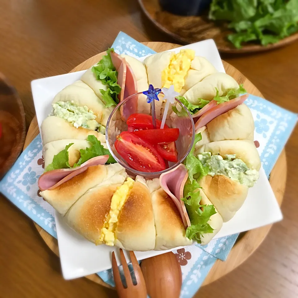 ちぎりパンサンドイッチ🍞🍴|むぎママさん