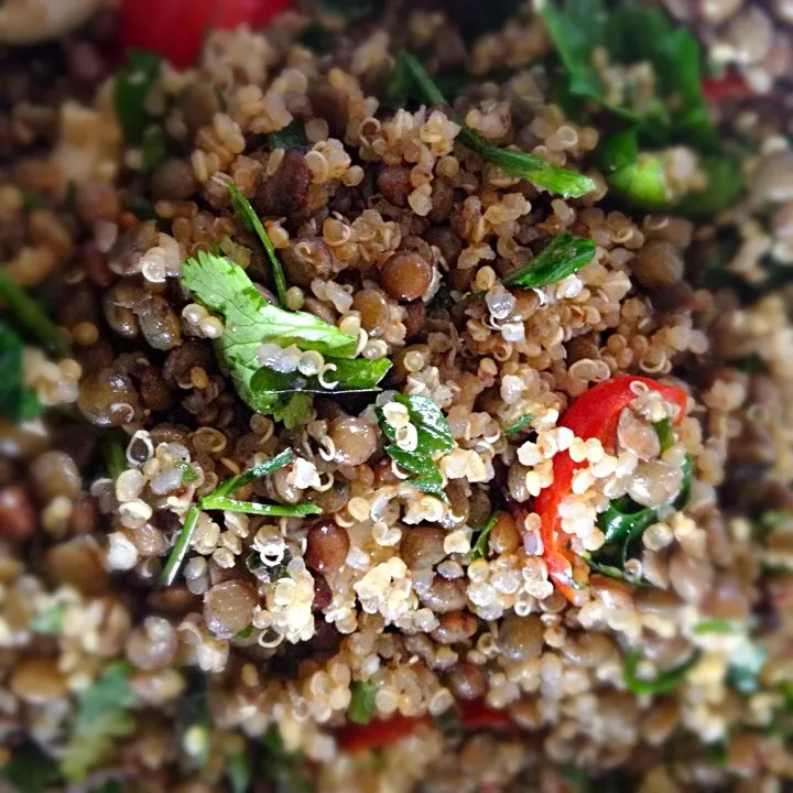 Snapdishの料理写真:Lentils, quinoa and herbs salad|Bénédicte Hegartyさん