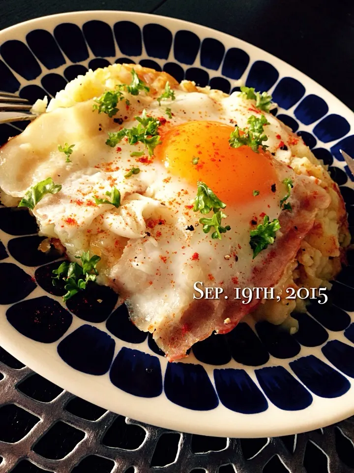 しゃなママさんの料理 ハッシュドブラウンポテトで朝食|アキコさん