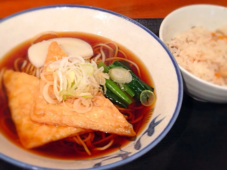 立食いそば手帳 名店120［首都圏編］満留賀（浜松町）きつねセット|ゆうじ.さん