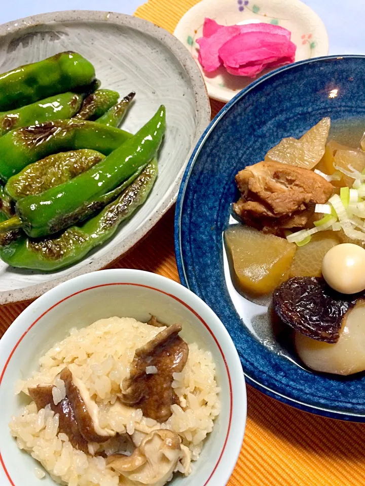 自家栽培しいたけ定食|Namiさん