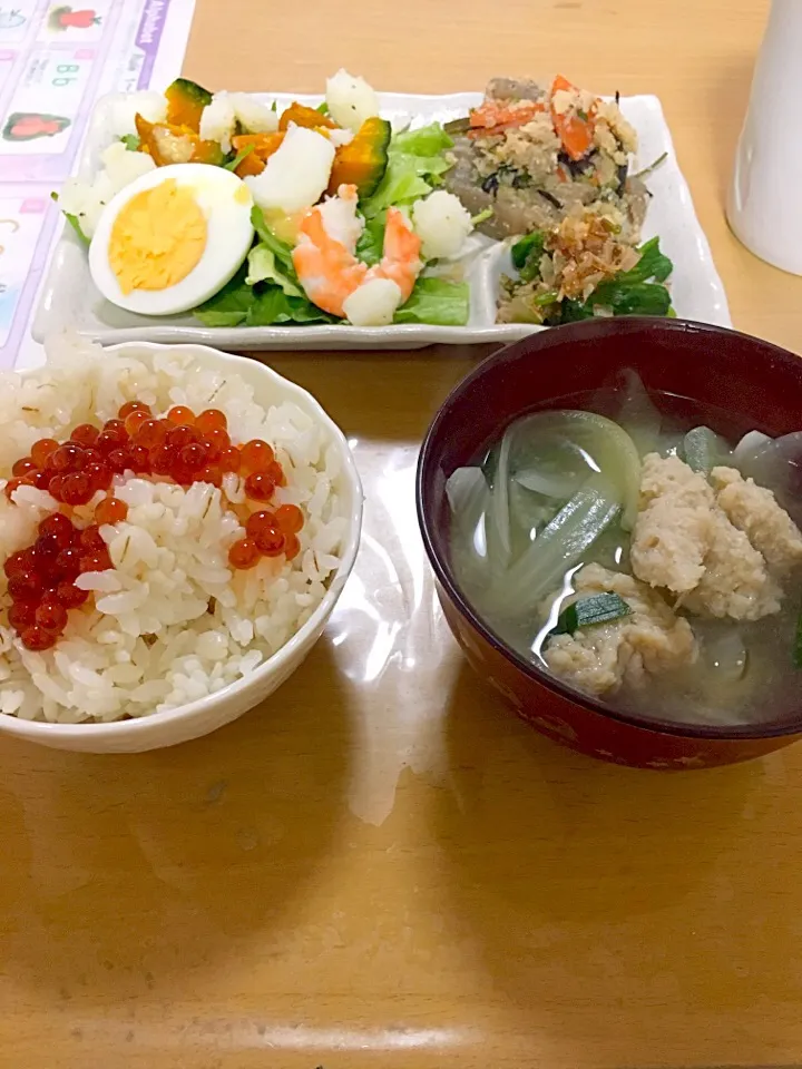 晩ご飯・岡山名物ゲタミンチの味噌汁|かわちさん