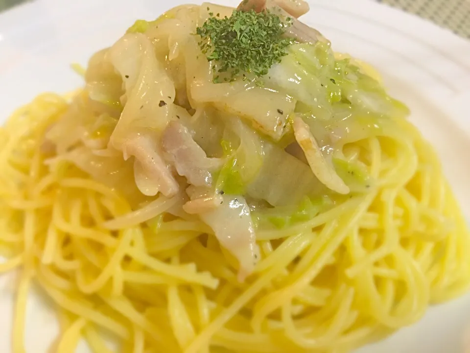 ベーコンと白菜のクリームパスタ|Katsuya Kudoさん