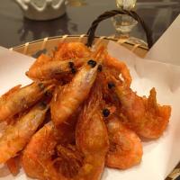 甘エビの唐揚げ〜。