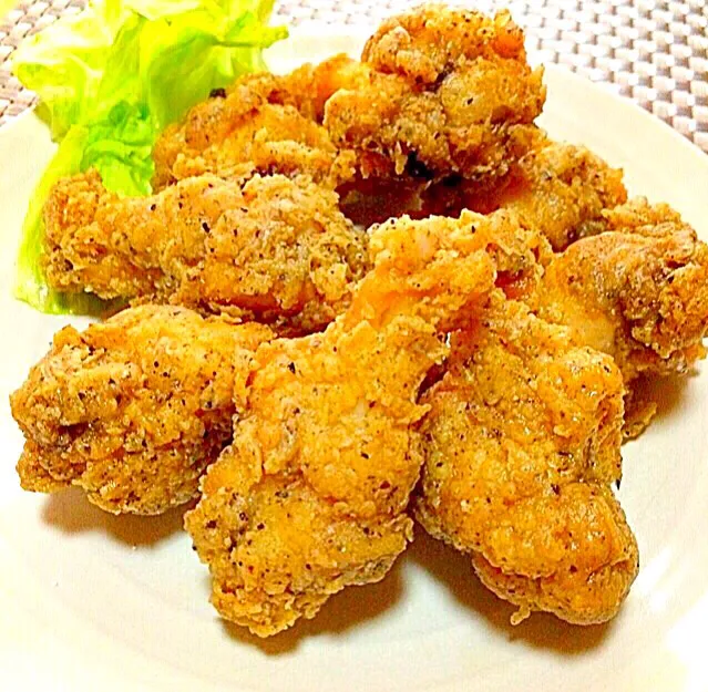 天ぷら粉でフライドチキン(黒胡椒味KFC風）fried chicken|ガク魁‼︎男飯さん