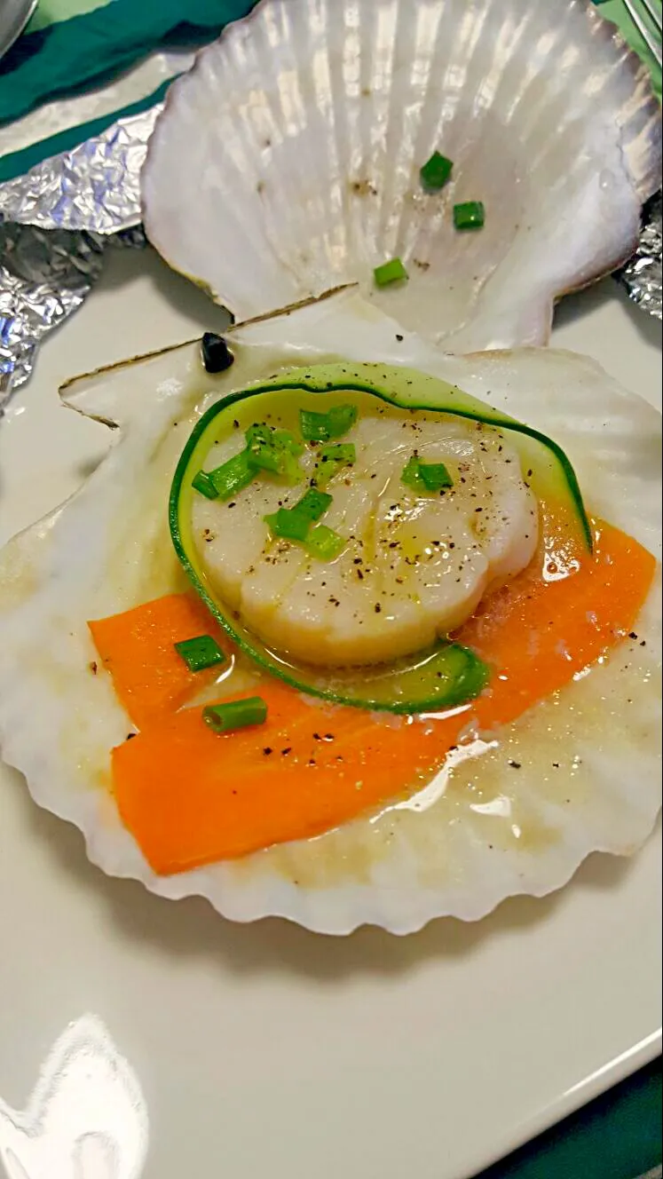 Snapdishの料理写真:Baked scallop with white wine|Cherryさん