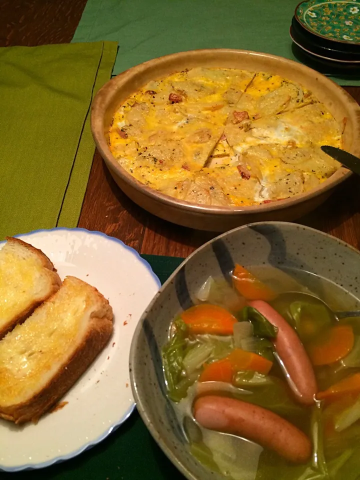 ジャガイモのキッシュと野菜沢山スープ|のんたさん