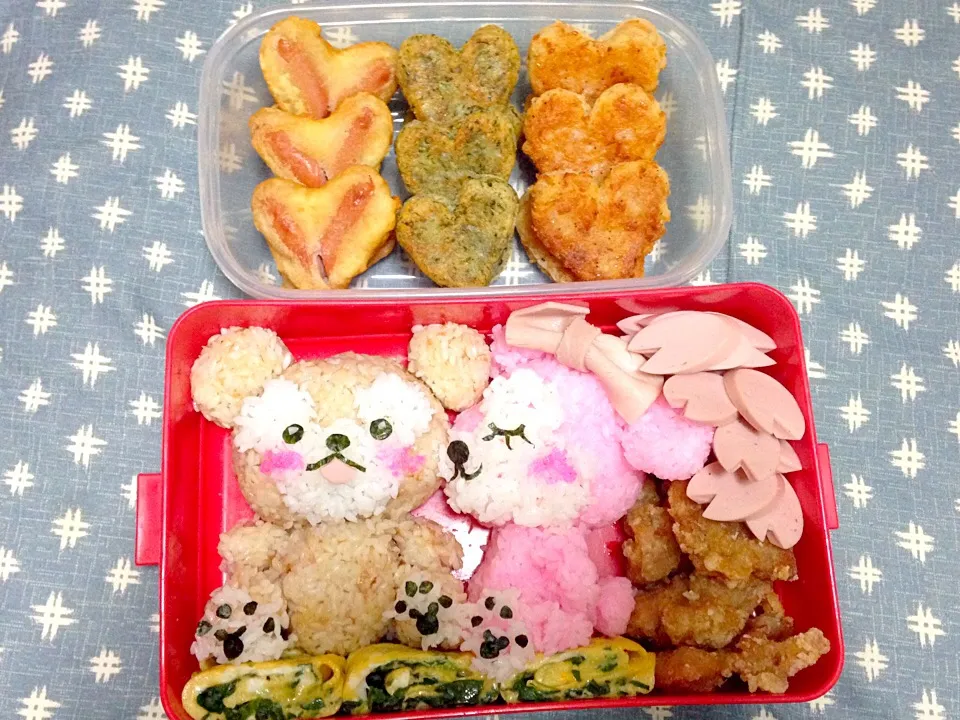 2015年お花見 ダッフィーシェリーメイラブラブ弁当|いずみさん