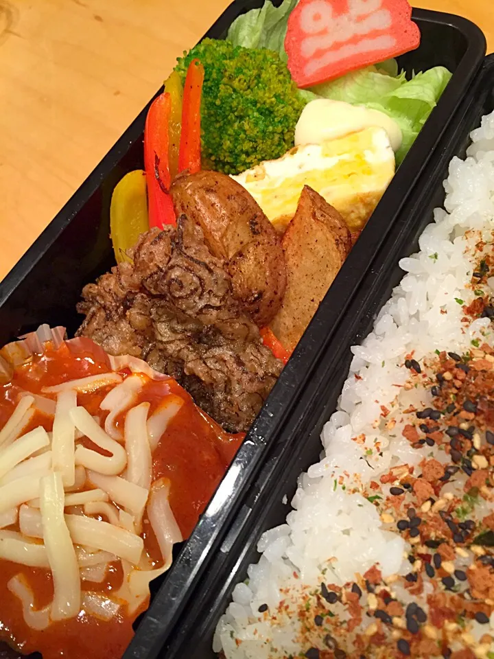 Snapdishの料理写真:今日の親父弁当！|沖縄「ピロピロ」ライフさん