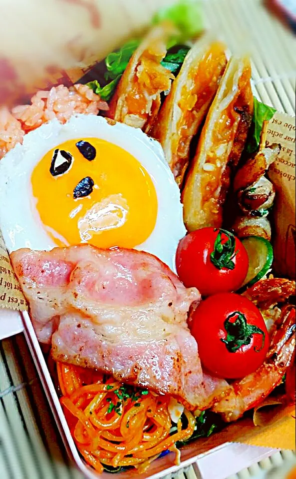 Snapdishの料理写真:☆やばい！時間ないよっ！！簡単、でもかわいい❤ぐでたま～❤やってみたかった♪合唱市内代表で娘の学年が行きます♪ふぁいとー♪☆|あこぷ～さん