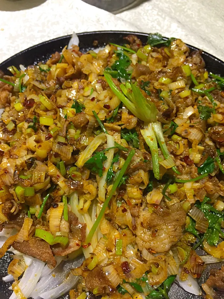 Snapdishの料理写真:Fried lamb with vegetables|bukky danielsさん