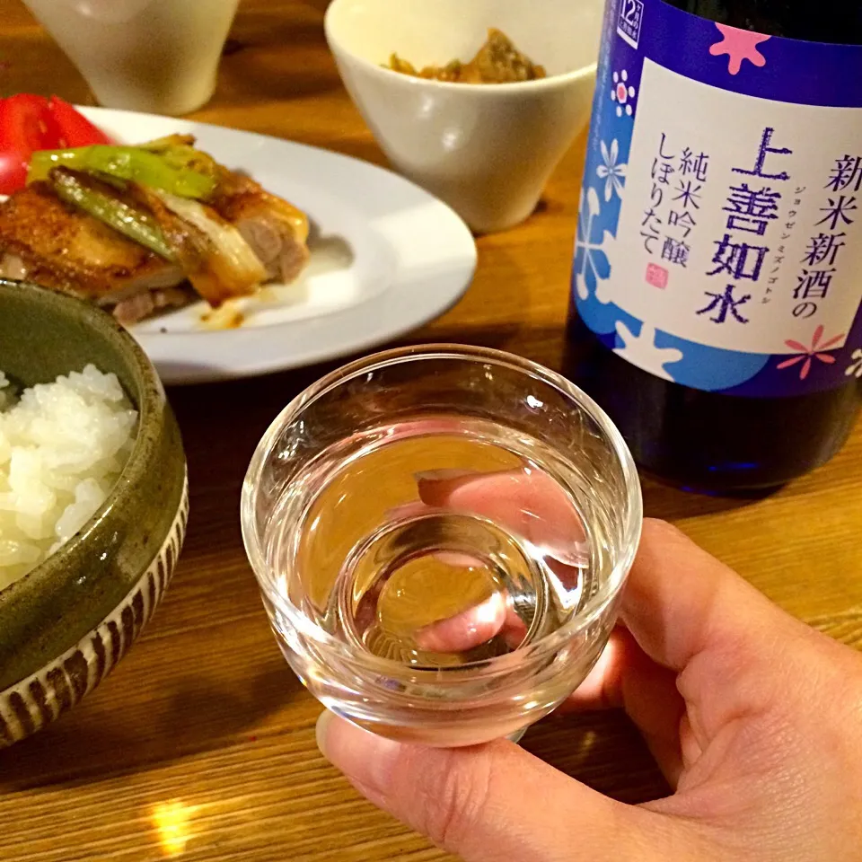 新米新酒の上善如水で晩御飯🍚|sato*さん