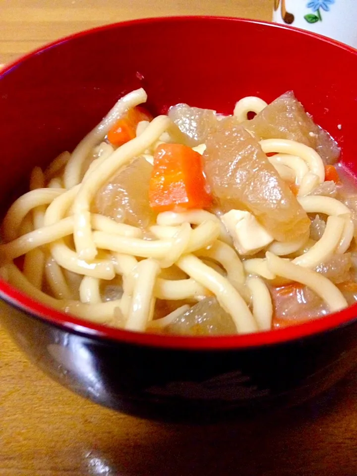 大根と厚揚げの煮物〜からの🍲煮込みうどん🎵|まいりさん