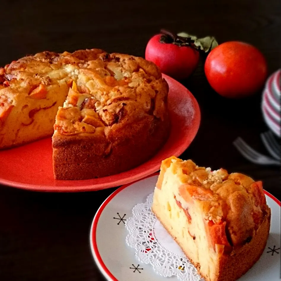 ゆっこさんの 柿とカマンベールチーズのパウンドケーキ♪|うさかめさん