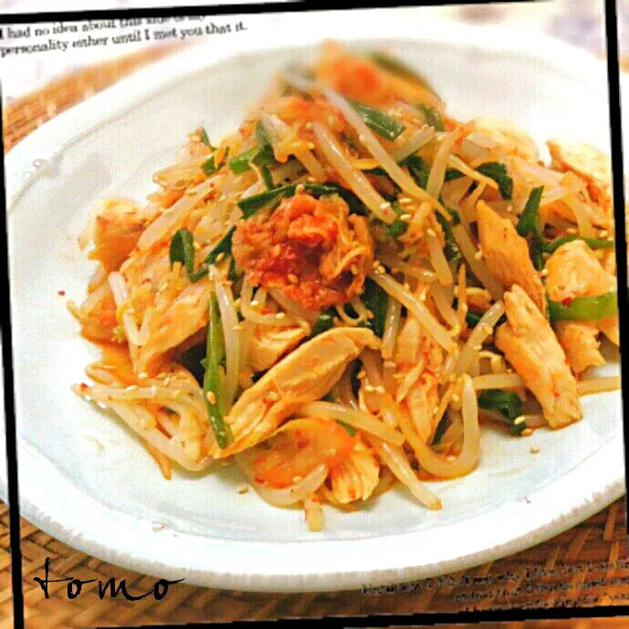 蒸し鶏と野菜のキムチあえ|ともさん