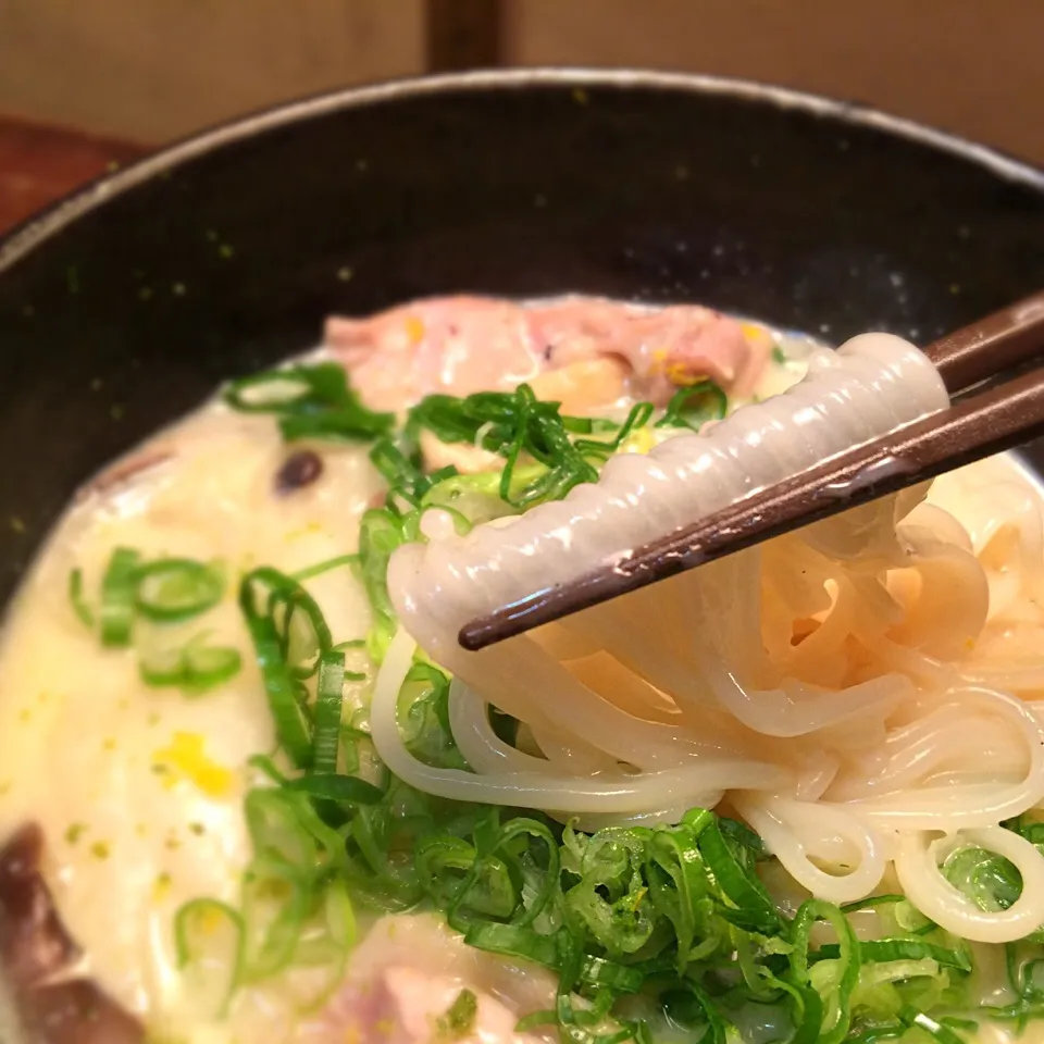 柚子香る鶏とひら茸の豆乳シチュー温めん5|半田手延べそうめんの店 阿波や壱兆さん