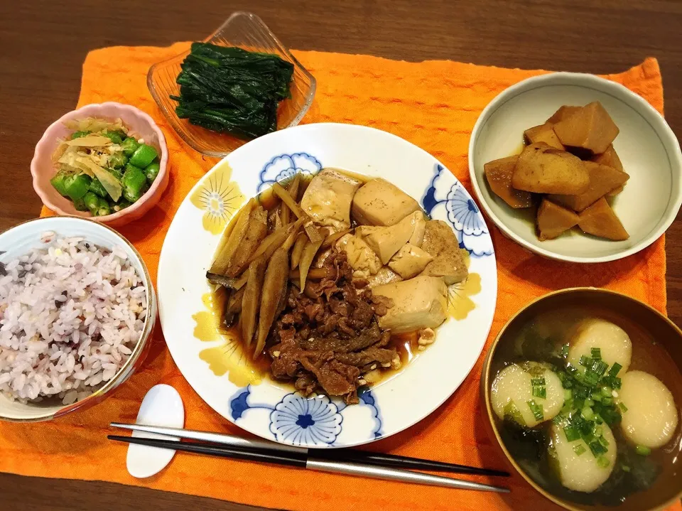 肉豆腐 お浸し 里芋の煮物|fleur ❁︎⑅*さん