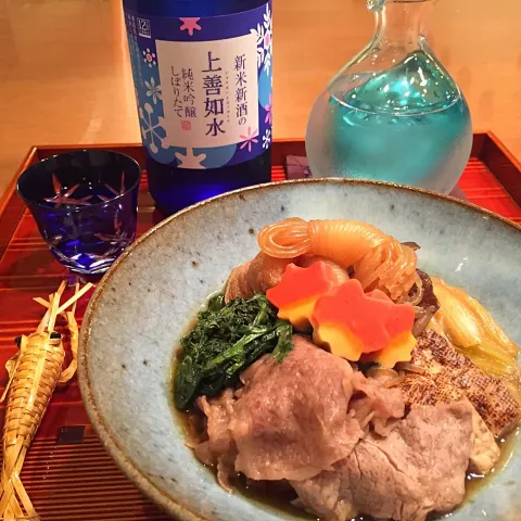 「新米新酒の上善如水　純米吟醸　720ml」を使ってみたSnapdishの料理・レシピ写真:すき焼き風煮🍶新酒で頂きます