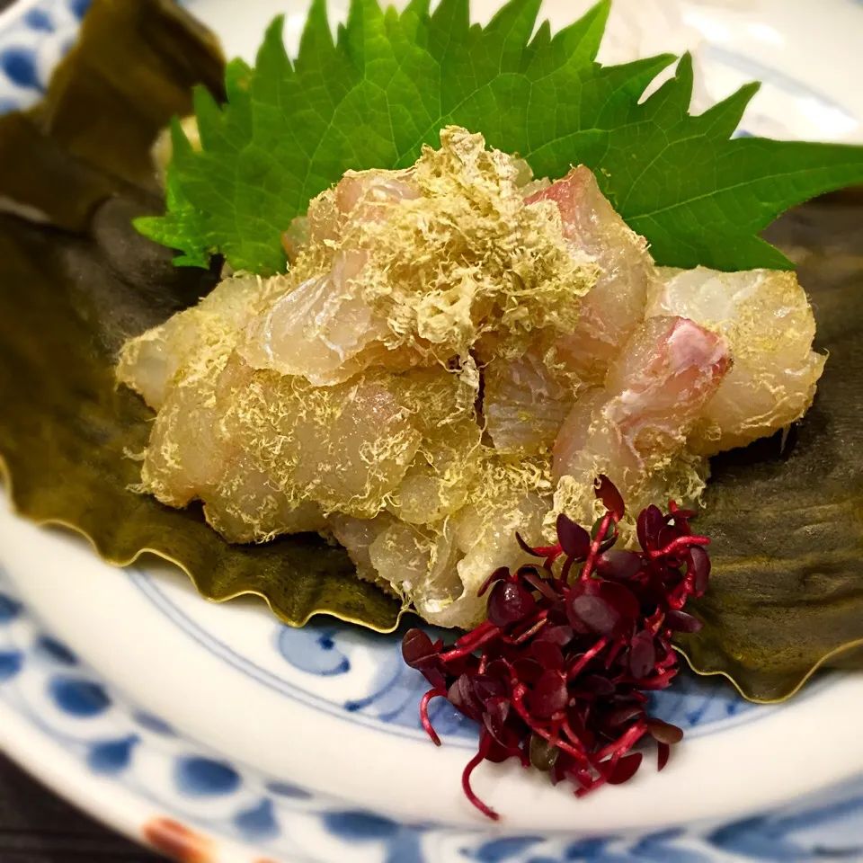 平目の昆布〆🐟とろろ昆布和え|もとぱんさん