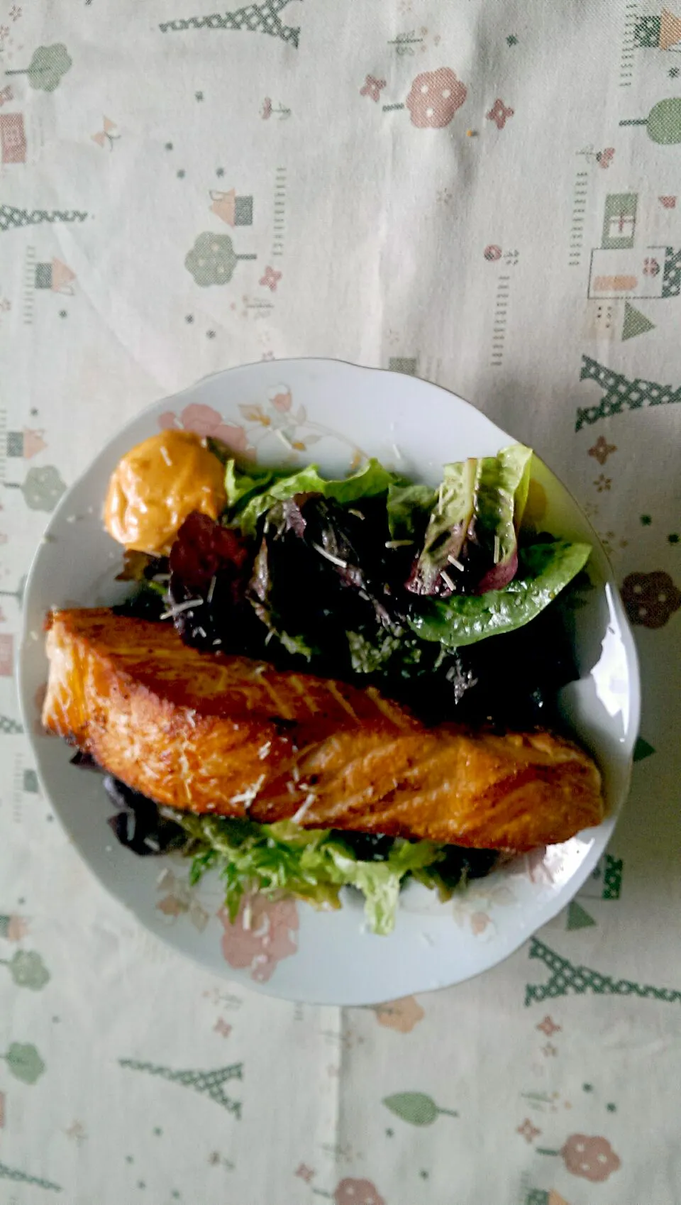 salmon with salad|Vivian Wangさん