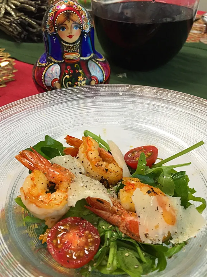 Salad of prawn with rocket🇷🇺Cалат из креветок с рукколой;)|aястасияさん