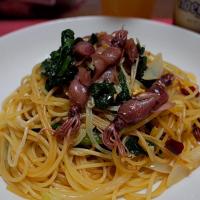 ホタルイカとほうれん草のパスタ