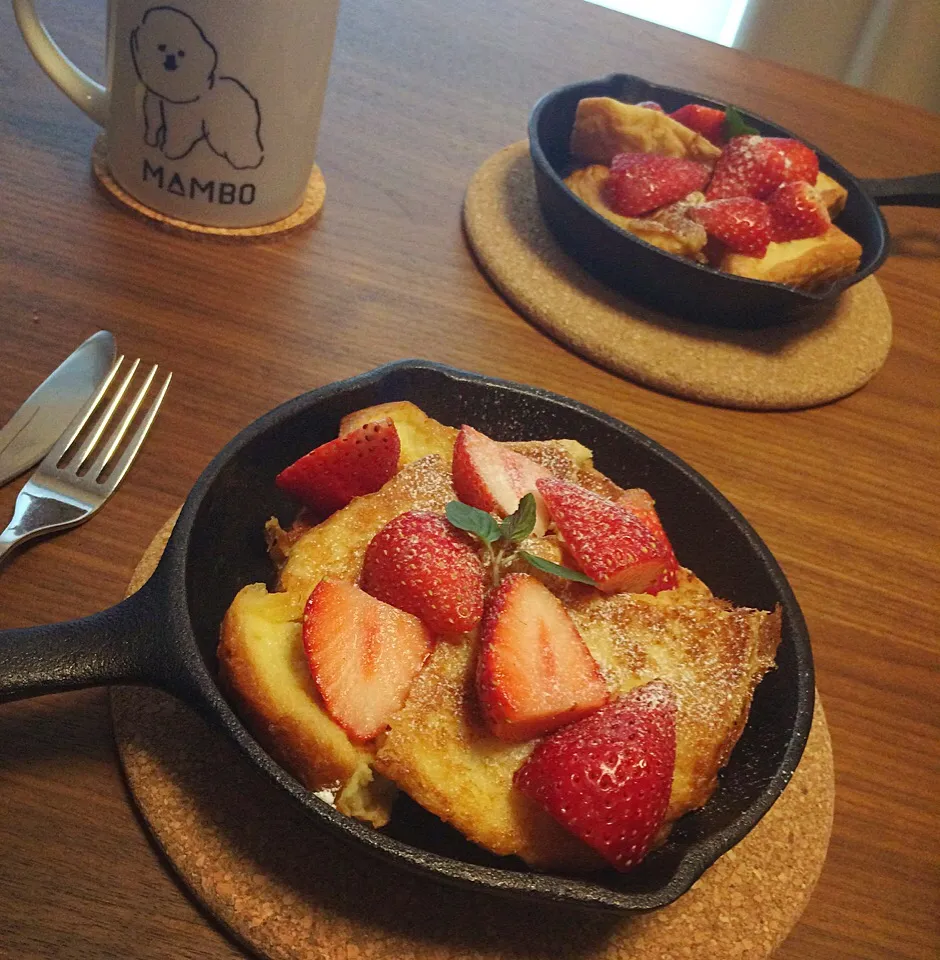 Snapdishの料理写真:とちおとめのフレンチトースト🍓|leeさん